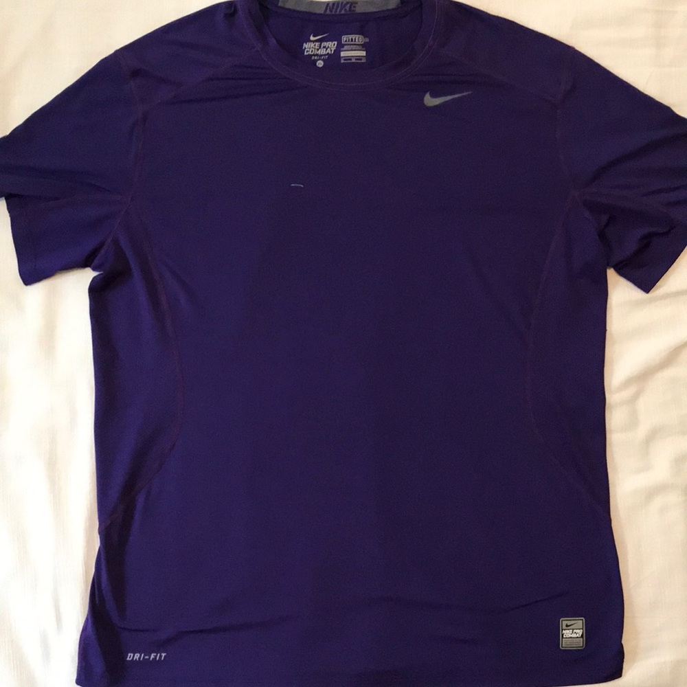 Nike Dri-Fit Pro Combat purple short sleeve shirt